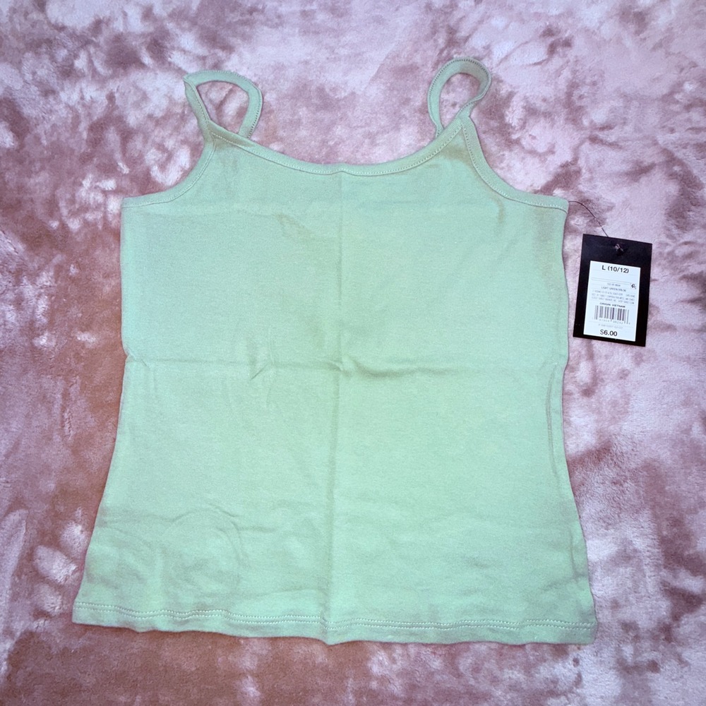 Art Class Camisole Tank Top Girls L 10/12 Light Green New NWT Spaghetti‎ Strap